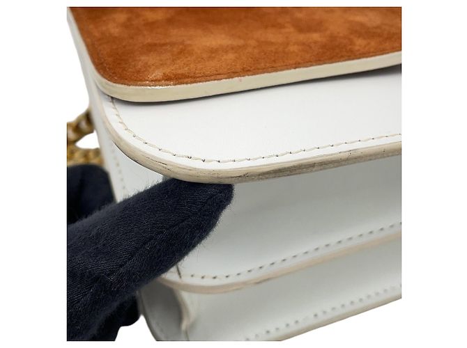 Borsa a tracolla con catena Burberry TB Medium Marrone Bianco - vista 10