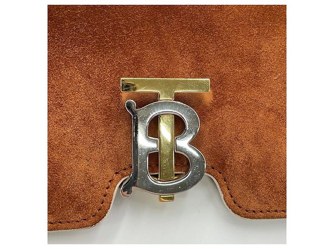 Borsa a tracolla con catena Burberry TB Medium Marrone Bianco - vista 16