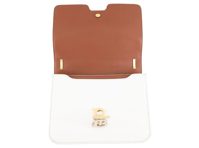 Borsa a tracolla con catena Burberry TB Medium Marrone Bianco - vista 6