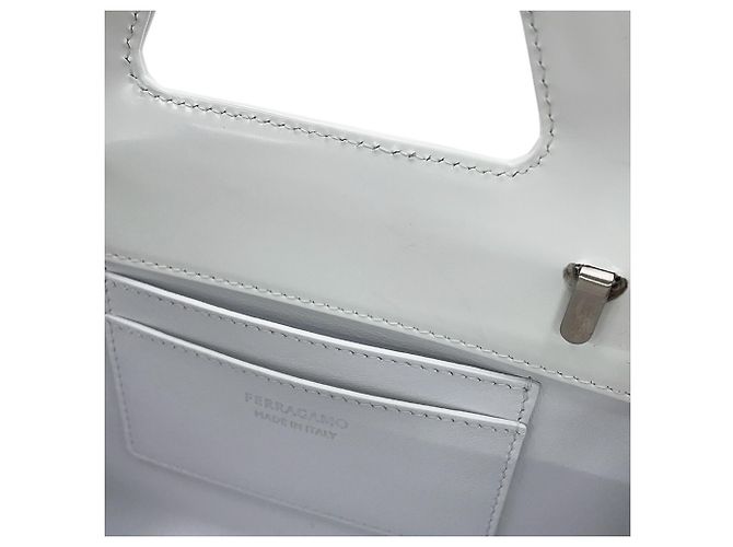 Borsa a mano in pelle Wanda Mini Salvatore Ferragamo Bianco - vista 12