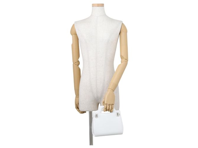 Borsa a mano in pelle Wanda Mini Salvatore Ferragamo Bianco - vista 4