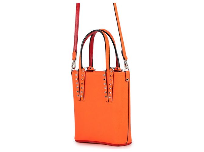 Borsa borchiata Christian Louboutin CABATA N S Mini Arancione - vista 2