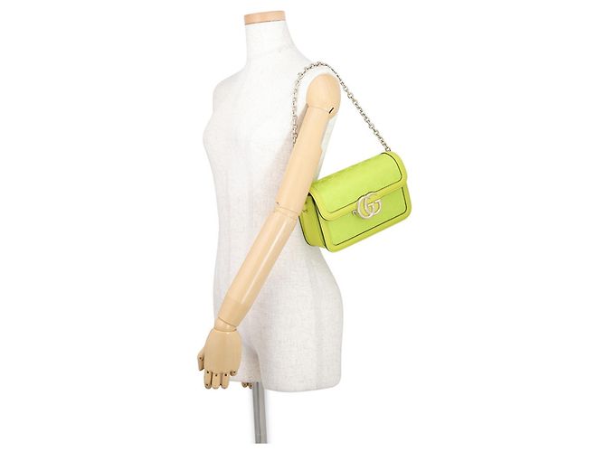 Gucci GG Marmont Small Schultertasche mit Kette Grün - Ansicht 4