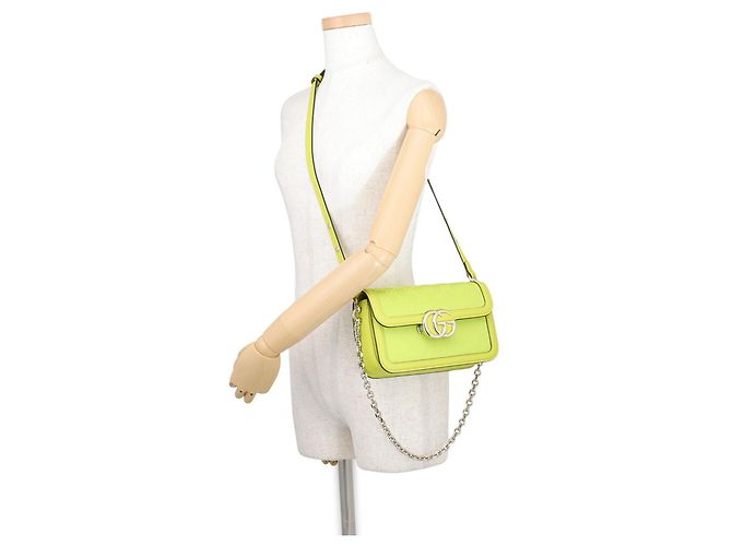 Gucci GG Marmont Small Schultertasche mit Kette Grün - Ansicht 5