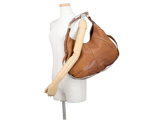 Borsa a tracolla in pelle Mombasa Yves Saint Laurent Marrone - vista 4
