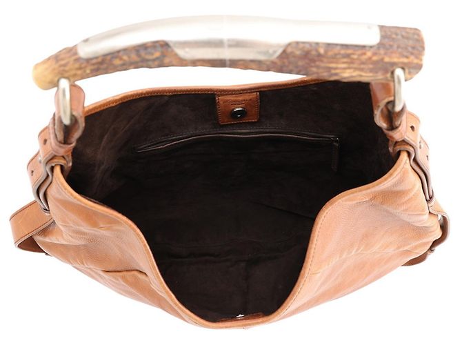 Borsa a tracolla in pelle Mombasa Yves Saint Laurent Marrone - vista 5