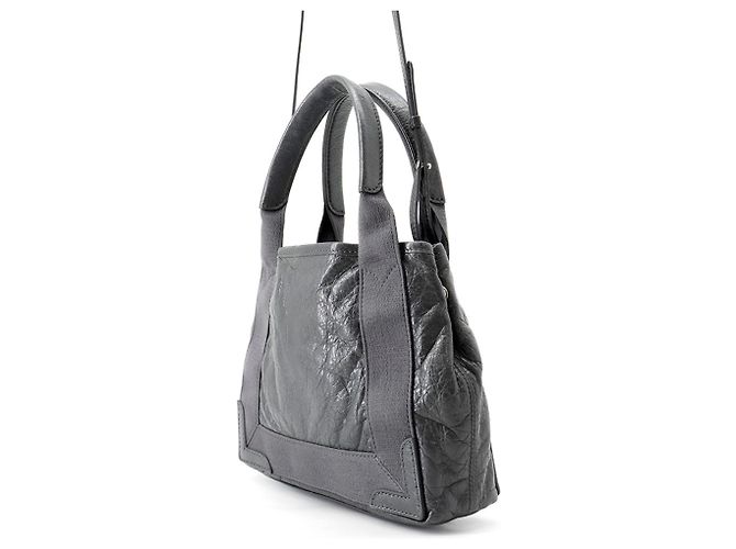 Borsa Balenciaga in pelle e tela grigia Marrone - vista 2