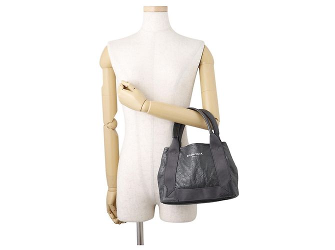 Borsa Balenciaga in pelle e tela grigia Marrone - vista 4