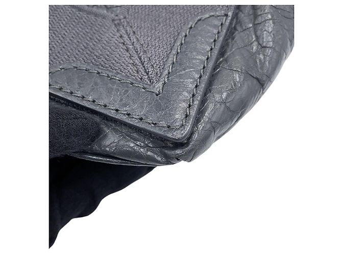 Borsa Balenciaga in pelle e tela grigia Marrone - vista 7