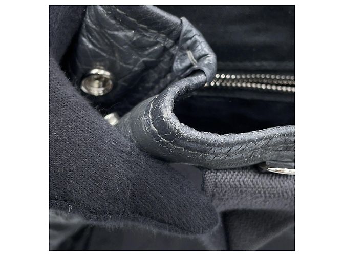 Borsa Balenciaga in pelle e tela grigia Marrone - vista 9