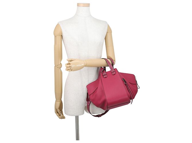 Sac à main en cuir Loewe Hammock Small Bordeaux - vue 4