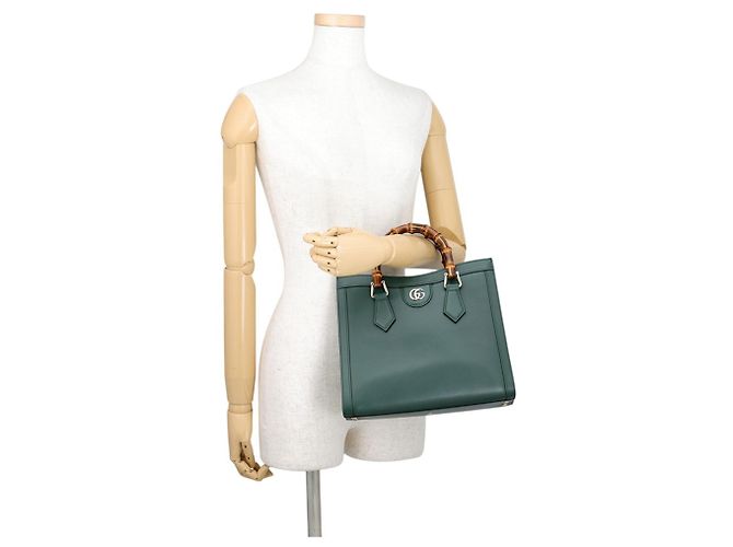 Gucci Diana Bamboo Tote Handtasche Medium Grün - Ansicht 4