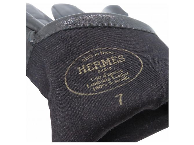 Hermès Hermes Kelly Leather Gloves Black - view 2