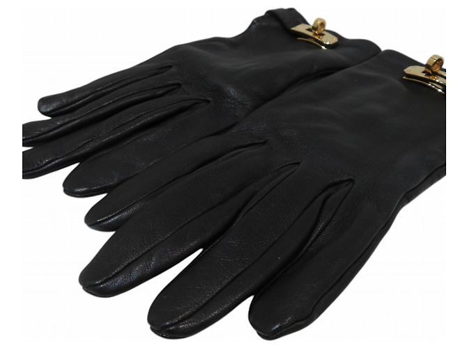 Hermès Hermes Kelly Leather Gloves Black - view 3