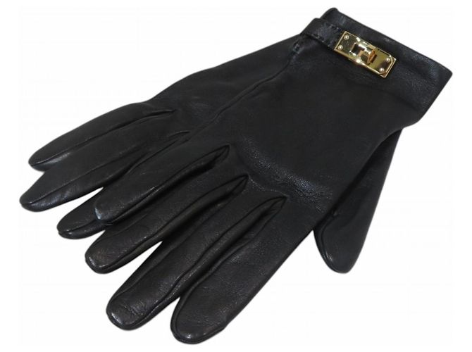 Hermès Hermes Kelly Leather Gloves Black - view 5