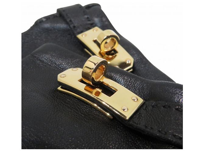 Hermès Hermes Kelly Leather Gloves Black - view 6