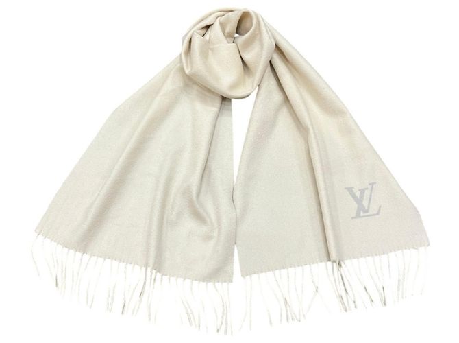 Louis Vuitton Cashmere Echarpe Jeram Scarf Beige - view 3