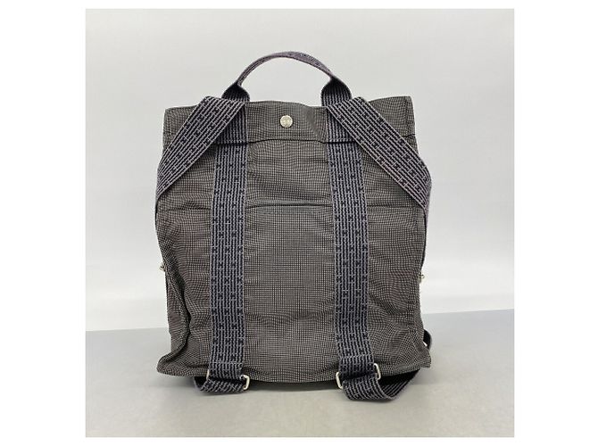Hermès Zaino Hermes in nylon grigio Marrone - vista 11