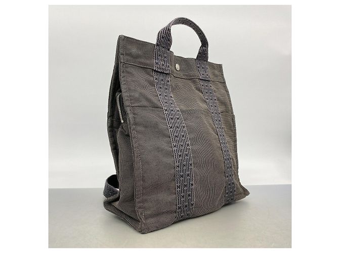 Hermès Zaino Hermes in nylon grigio Marrone - vista 2