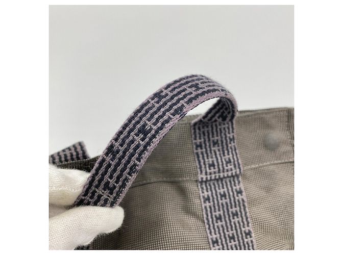 Hermès Zaino Hermes in nylon grigio Marrone - vista 9