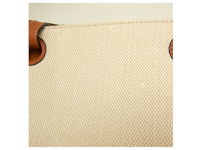Saco Tote Loewe em lona e couro bege e castanho Marrom - vista 13