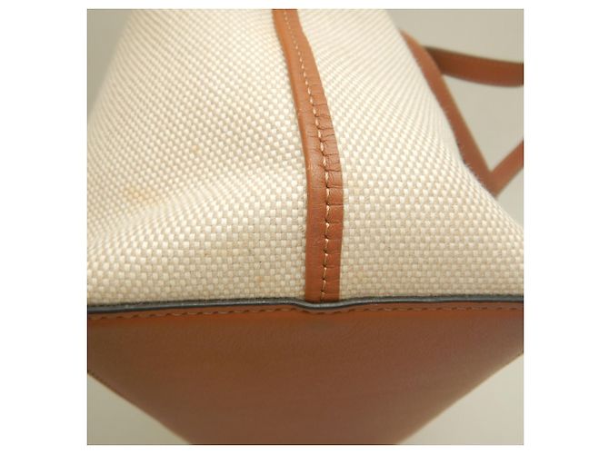 Saco Tote Loewe em lona e couro bege e castanho Marrom - vista 16