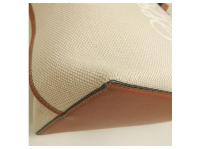 Saco Tote Loewe em lona e couro bege e castanho Marrom - vista 17