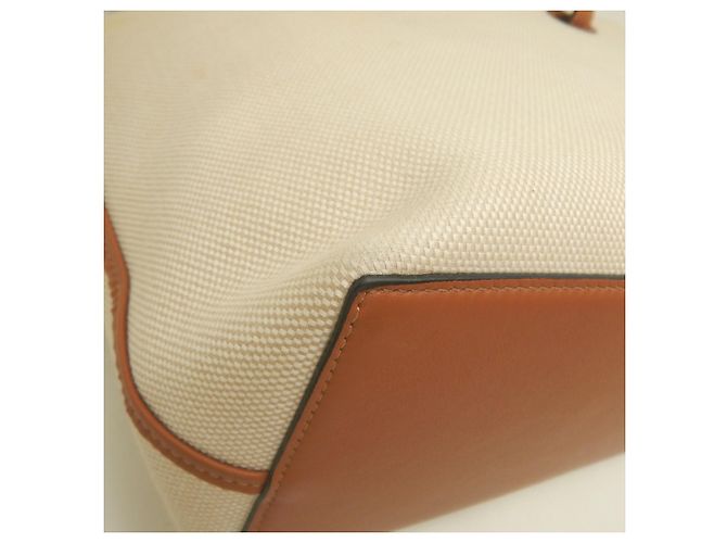 Saco Tote Loewe em lona e couro bege e castanho Marrom - vista 19