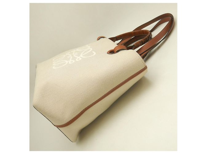 Saco Tote Loewe em lona e couro bege e castanho Marrom - vista 4