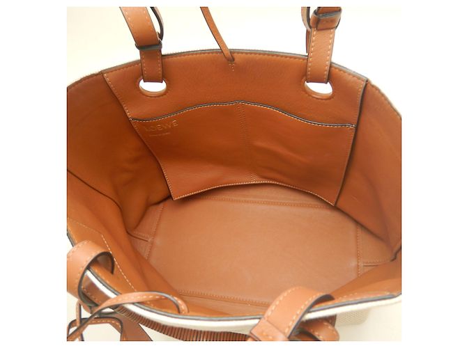 Saco Tote Loewe em lona e couro bege e castanho Marrom - vista 5
