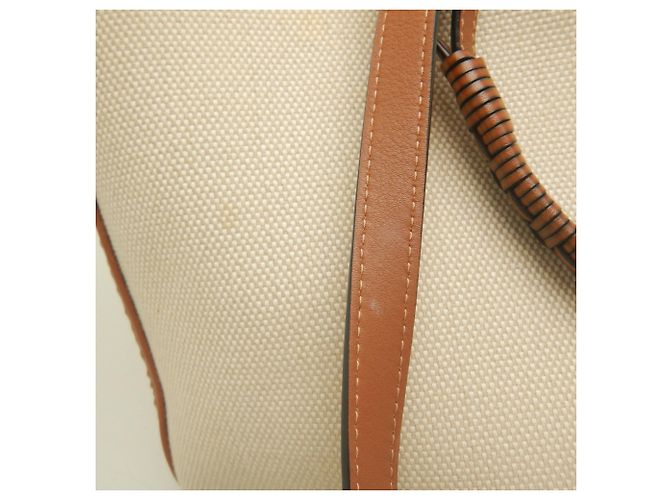 Saco Tote Loewe em lona e couro bege e castanho Marrom - vista 8