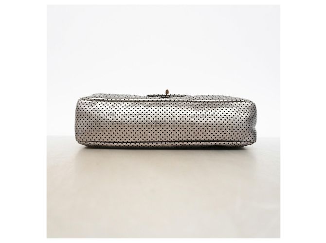Bolsa de ombro Chanel em couro prateado Prata - vista 3