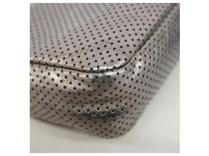 Bolsa de ombro Chanel em couro prateado Prata - vista 6