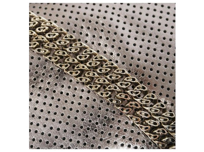 Bolsa de ombro Chanel em couro prateado Prata - vista 8