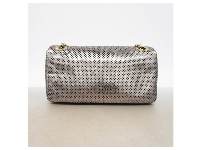 Bolsa de ombro Chanel em couro prateado Prata - vista 9