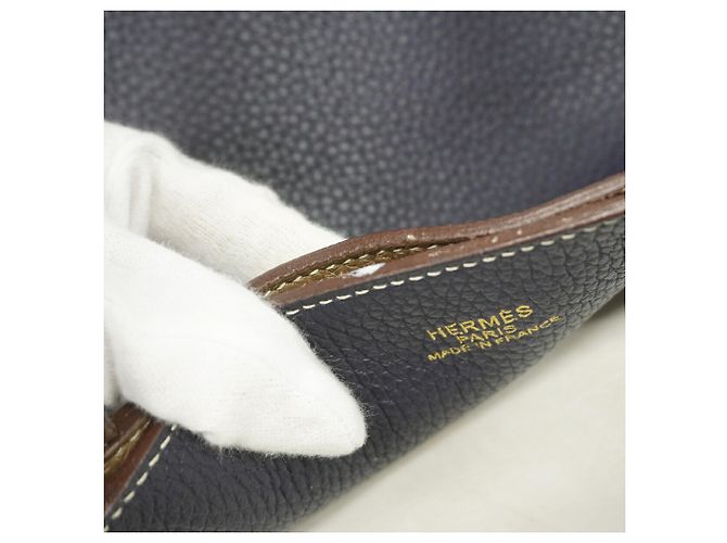 Hermès Hermes Double Sens Tote Bag Blue Taupe - view 6