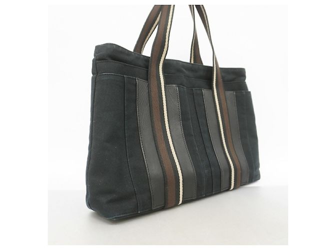 Hermès Hermes Troca Horizontal MM Canvas Tote Bag, Schwarz - Ansicht 2