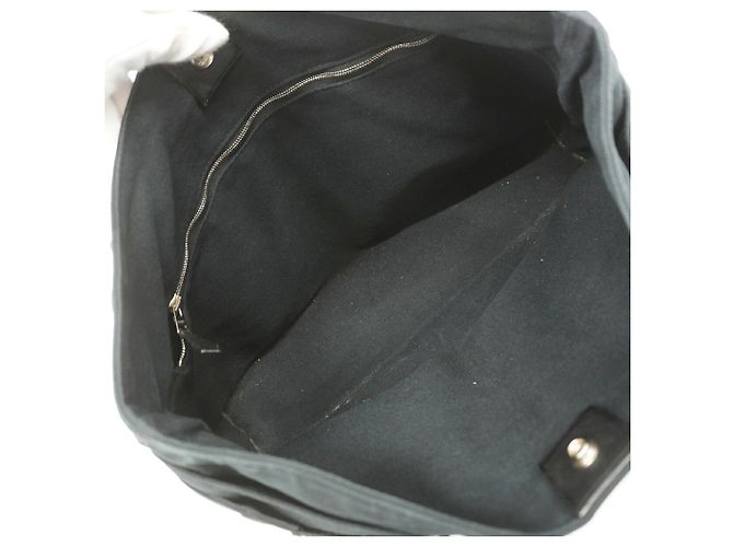 Hermès Hermes Troca Horizontal MM Canvas Tote Bag, Schwarz - Ansicht 4