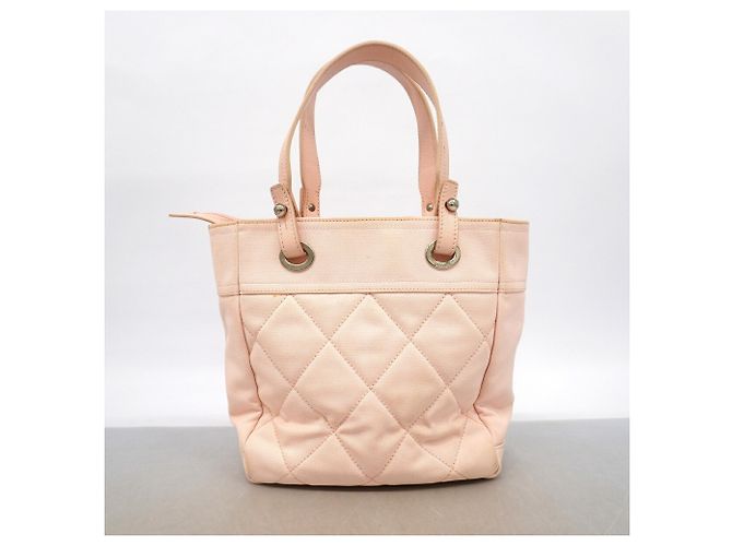 Sac cabas Chanel Paris Biarritz Canvas Rose - vue 9