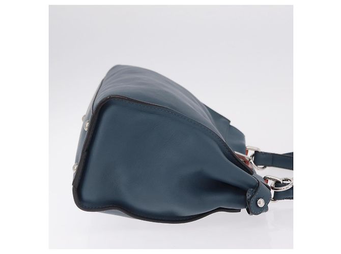 Fendi Peekaboo Mini de piel con volantes Azul - vista 3