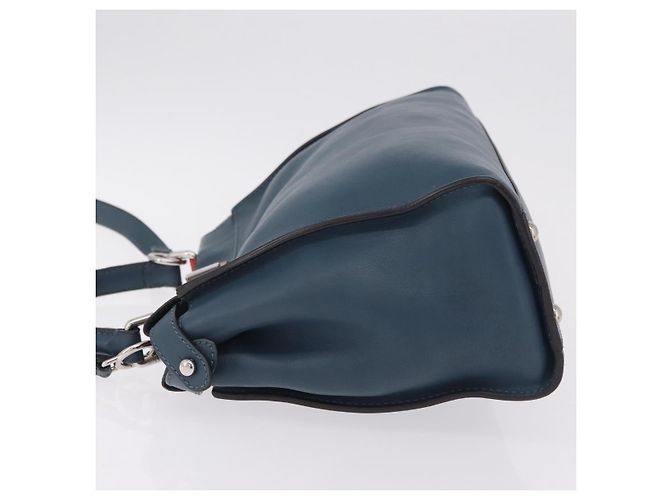 Fendi Peekaboo Mini de piel con volantes Azul - vista 4
