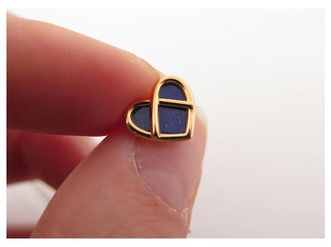 NUOVI ORECCHINI POIRAY L'ATTRAPE COEUR LAPIS LAZULI ORO 18K 1.9GR Blu - vista 12