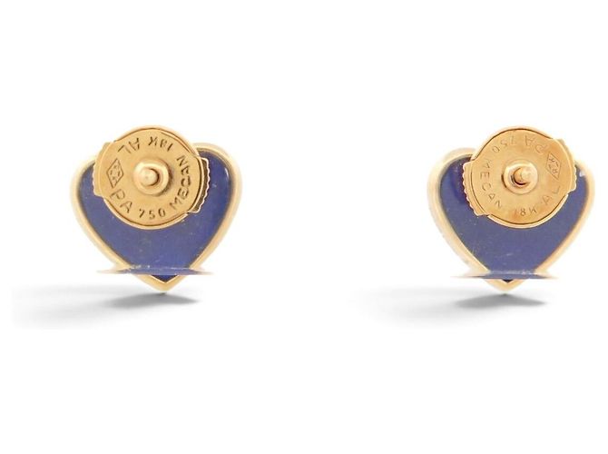NUOVI ORECCHINI POIRAY L'ATTRAPE COEUR LAPIS LAZULI ORO 18K 1.9GR Blu - vista 3