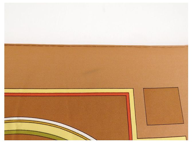 Hermès FOULARD HERMES WASHINGTON'S CARRIAGE CARRE 90 CM IN SETA MARRONE - vista 11