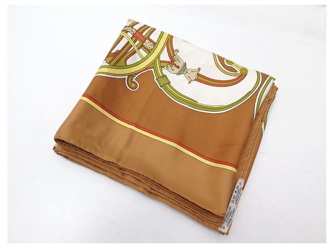Hermès FOULARD HERMES WASHINGTON'S CARRIAGE CARRE 90 CM IN SETA MARRONE - vista 12