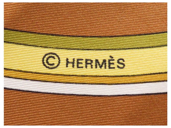 Hermès FOULARD HERMES WASHINGTON'S CARRIAGE CARRE 90 CM IN SETA MARRONE - vista 8