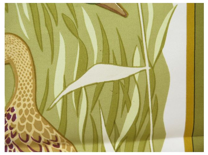 Hermès FOULARD VINTAGE HERMES COLS VERTS 1ª EDIZIONE CARRE 90 IN SETA Verde - vista 11