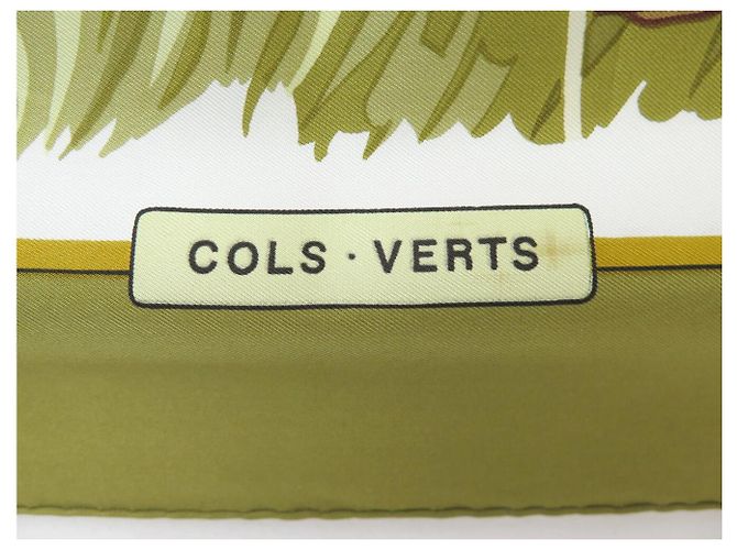 Hermès FOULARD VINTAGE HERMES COLS VERTS 1ª EDIZIONE CARRE 90 IN SETA Verde - vista 6