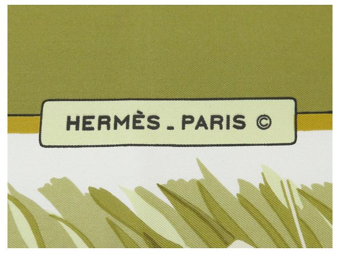 Hermès FOULARD VINTAGE HERMES COLS VERTS 1ª EDIZIONE CARRE 90 IN SETA Verde - vista 7