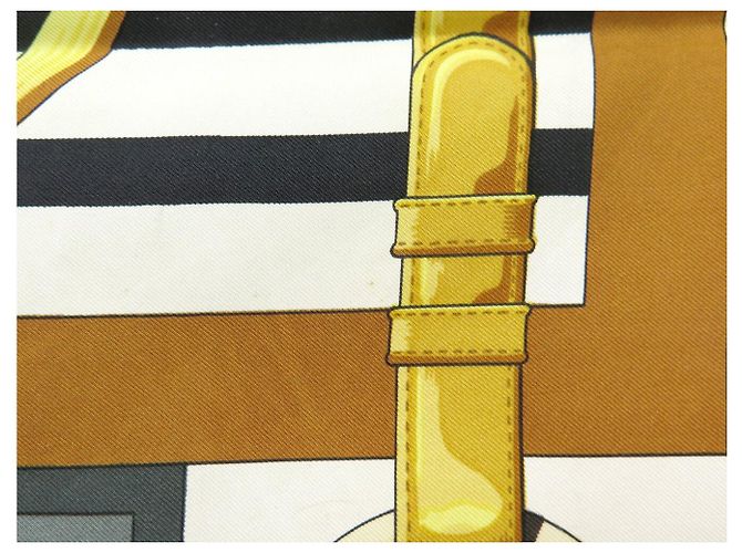 Hermès FOULARD VINTAGE HERMES COACHING 1ª EDIZIONE J. ABADIE CARRE 90 SETA Marrone - vista 10